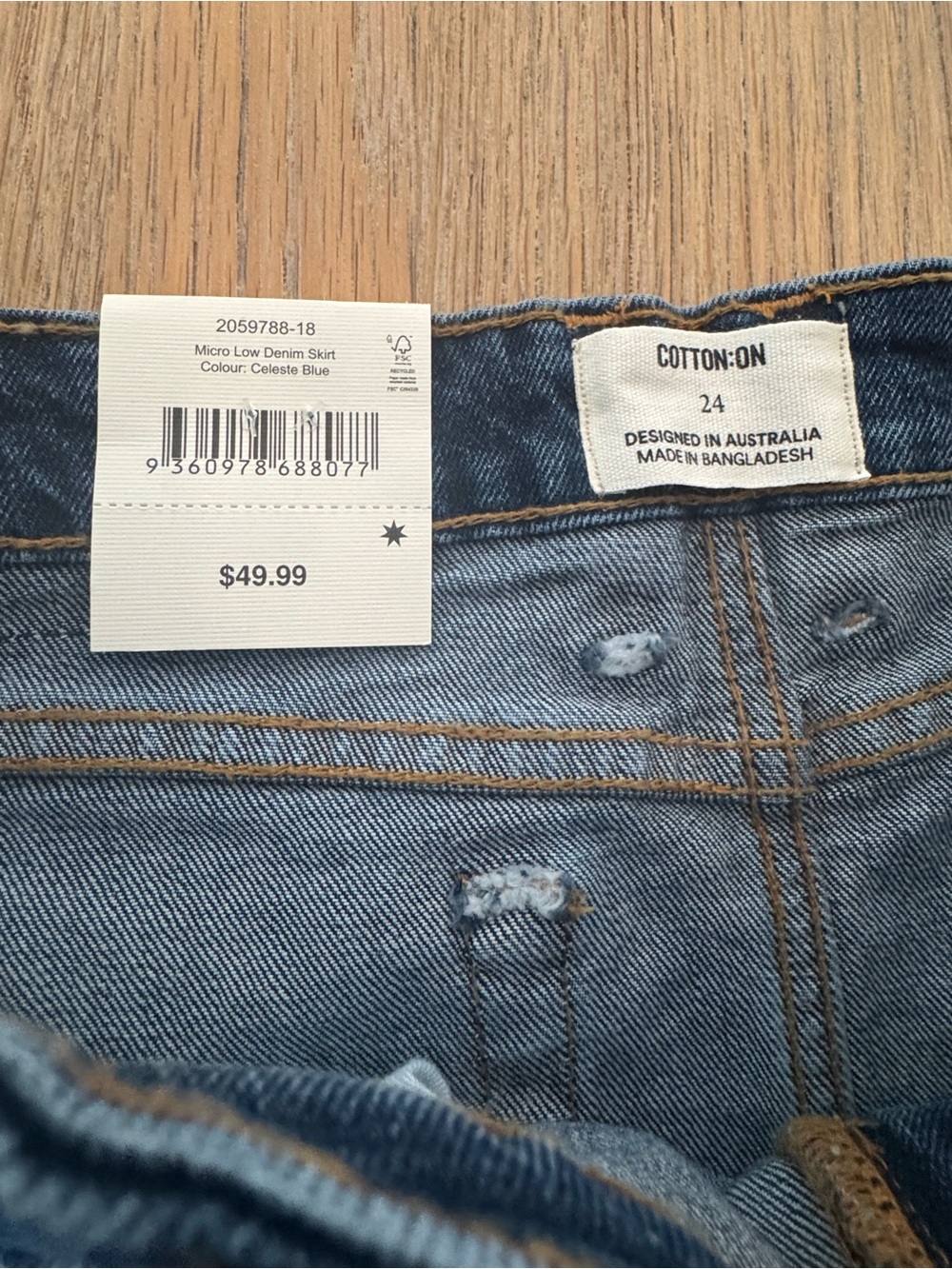 Cotton On Dark Blue Denim Mini Skirt - Picture 4 of 5